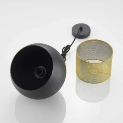 Sivaniel Lámpara Colgante Ø25 Black/Gold - Lucande -Ofertas Flos Tienda 42519117263056