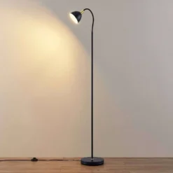 Genora 1 Lámpara De Pie Black - Lindby -Ofertas Flos Tienda 42519117279204