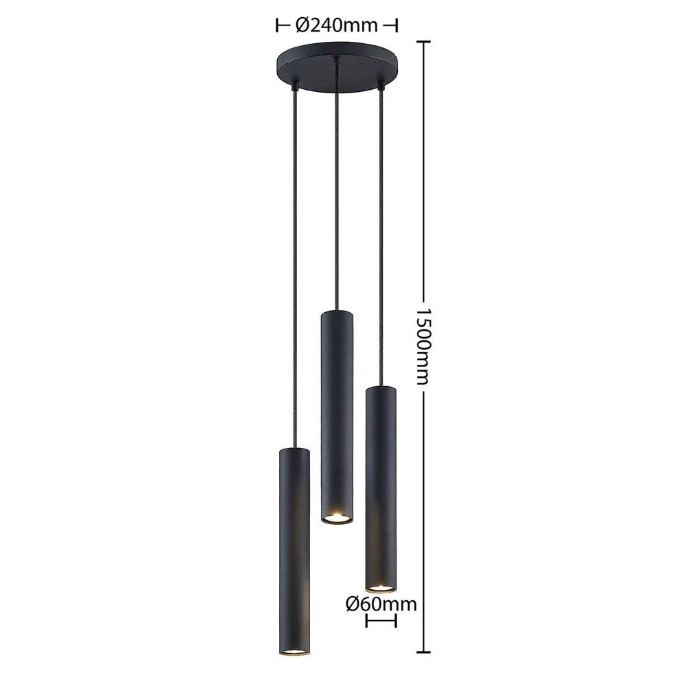 Joffrey Cluster Lámpara Colgante Black - Lindby 3 Joffrey Cluster Lámpara Colgante Black - Lindby - Imagen 3