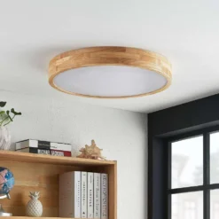 Tanju Lámpara De Techo Ø60 Wood/White - Lindby -Ofertas Flos Tienda 42519117290613