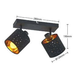 Darima 2 Lámpara De Techo Black/Gold - Lindby -Ofertas Flos Tienda 42519117311493