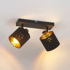 Darima 2 Lámpara De Techo Black/Gold - Lindby -Ofertas Flos Tienda 42519117311494