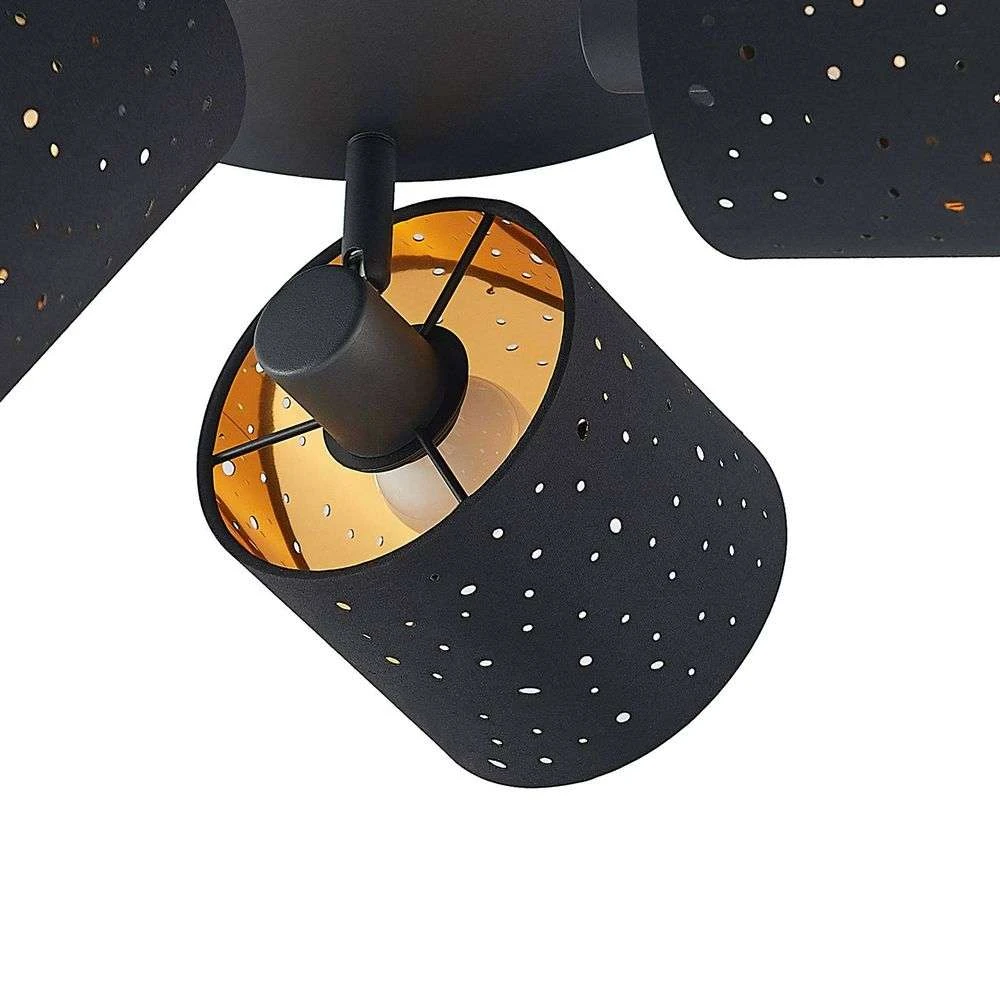 Darima 3 Round Lámpara De Techo Black/Gold - Lindby 6 Darima 3 Round Lámpara De Techo Black/Gold - Lindby - Imagen 6