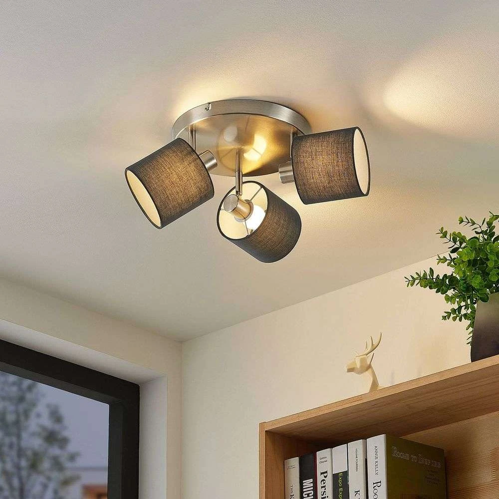 Darima 3 Round Lámpara De Techo Grey - Lindby 2 Darima 3 Round Lámpara De Techo Grey - Lindby - Imagen 2