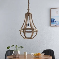 Tojaka Lámpara Colgante Ø42 Wood - Lindby -Ofertas Flos Tienda 42519117313094