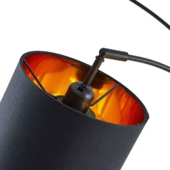 Nanika Lámpara De Pie Black/Gold - Lindby -Ofertas Flos Tienda 42519117326657