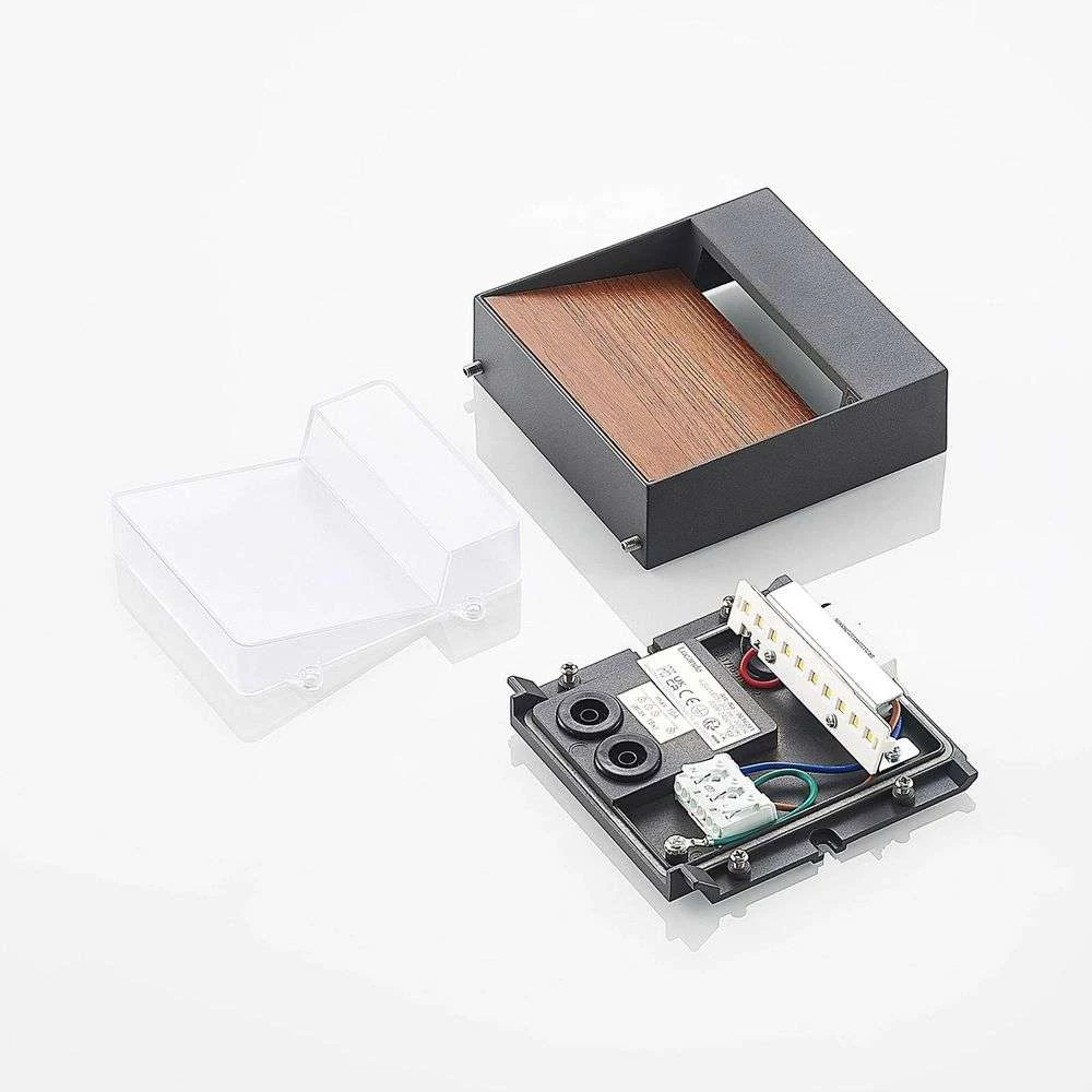 Sylvett LED Aplique Exterior Dark Grey/Dark Wood - Lucande 6 Sylvett LED Aplique Exterior Dark Grey/Dark Wood - Lucande - Imagen 6