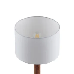 Lakira Lámpara De Sobremesa M White/Wood - Lucande -Ofertas Flos Tienda 42519117403875