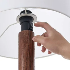 Lakira Lámpara De Sobremesa M White/Wood - Lucande -Ofertas Flos Tienda 42519117403876