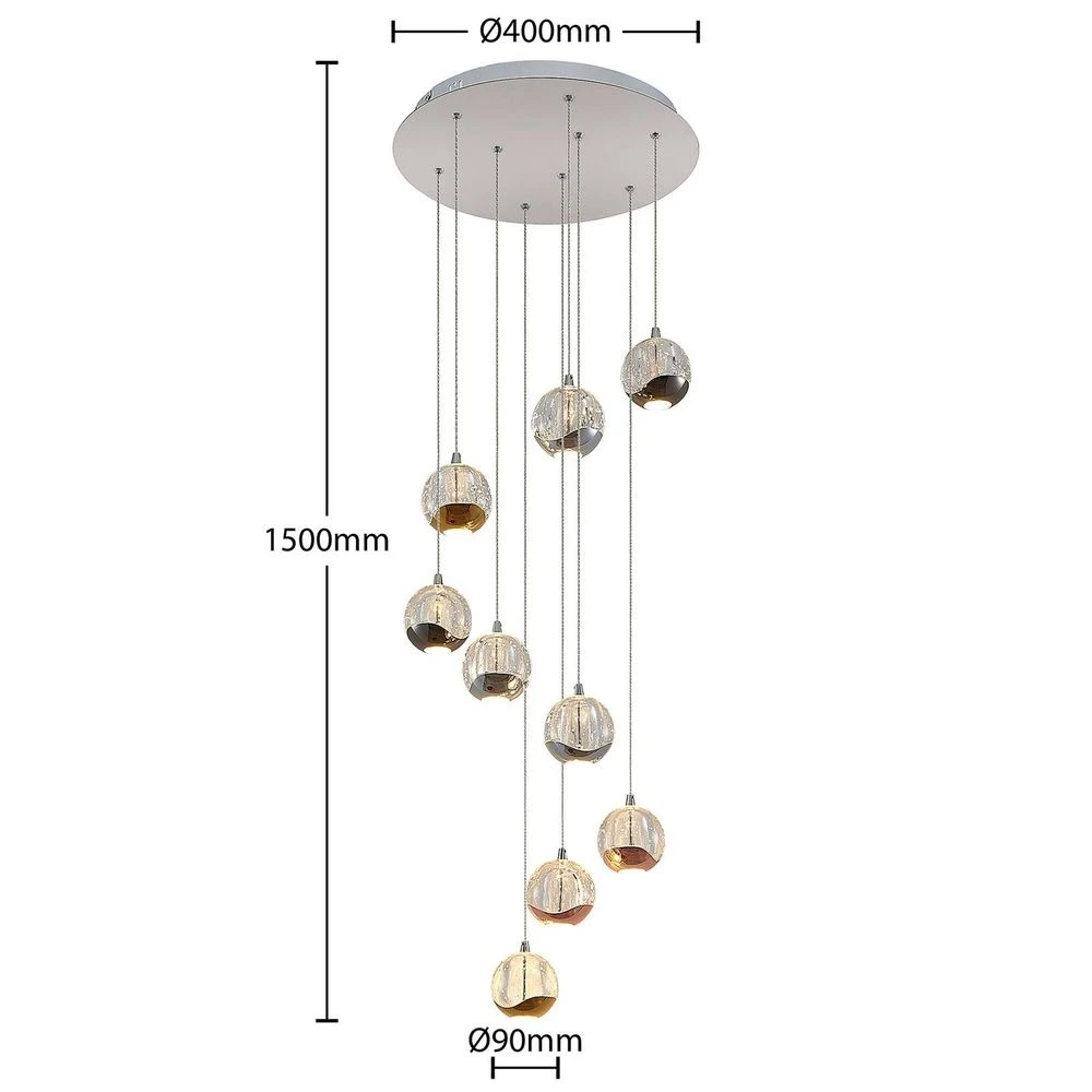 Meriton 9 Cluster Lámpara Colgante - Lucande 2 Meriton 9 Cluster Lámpara Colgante - Lucande - Imagen 2