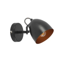 Fintja Aplique De Pared Hardwired Black/Gold - Lindby