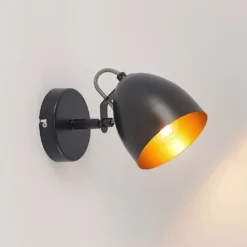 Fintja Aplique De Pared Hardwired Black/Gold - Lindby -Ofertas Flos Tienda 42519117448115