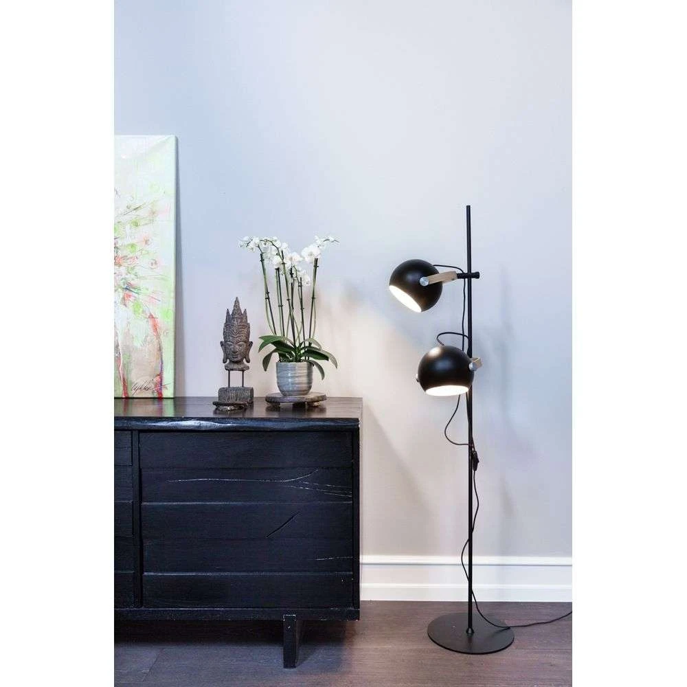 D.C Lámpara De Pie 2L Ø18 Black/Oak - Halo Design 2 D.C Lámpara De Pie 2L Ø18 Black/Oak - Halo Design - Imagen 2