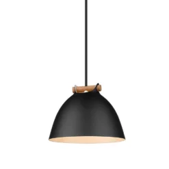 Århus Lámpara Colgante Ø18 Black/Wood - Halo Design