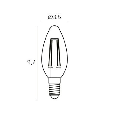 Bombilla LED 3,5W Kerte 2200K Regulable E14 - Design By Us 2 Bombilla LED 3,5W Kerte 2200K Regulable E14 - Design By Us - Imagen 2