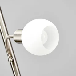 Elaina Lámpara De Pie Nickel/White - Lindby 8 Elaina Lámpara De Pie Nickel/White - Lindby -Ofertas Flos Tienda 62911065525223