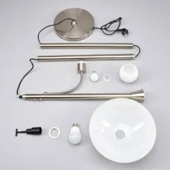 Elaina Lámpara De Pie Nickel/White - Lindby 11 Elaina Lámpara De Pie Nickel/White - Lindby -Ofertas Flos Tienda 62911065525226