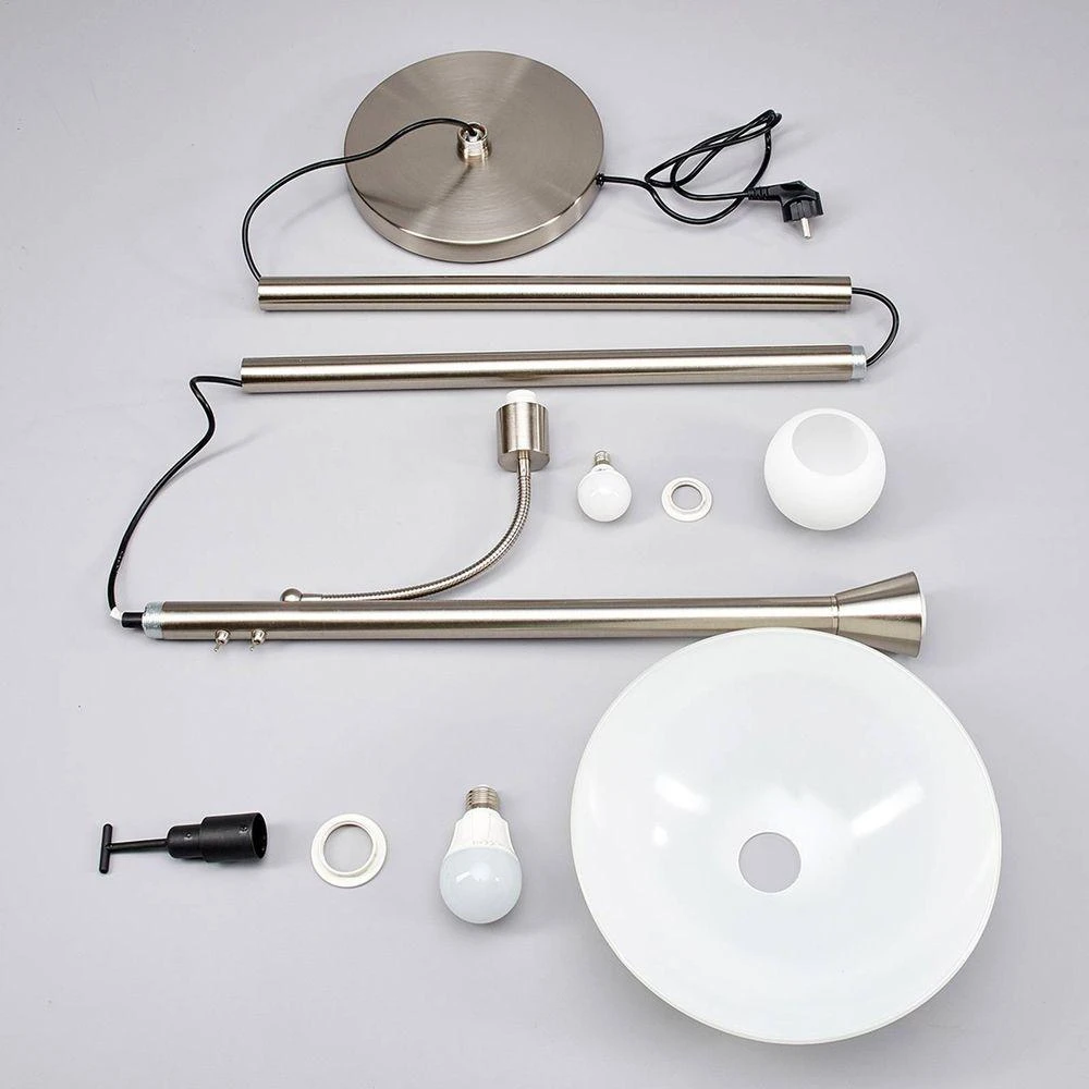 Elaina Lámpara De Pie Nickel/White - Lindby 6 Elaina Lámpara De Pie Nickel/White - Lindby - Imagen 6