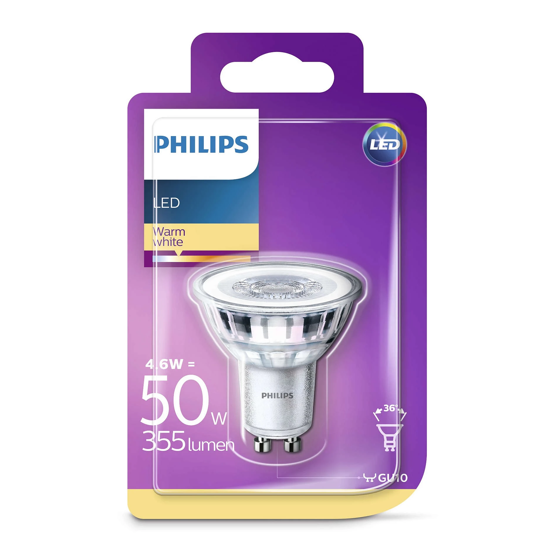 Bombilla LED 4,6W (50W/355lm) GU10 - Philips 2 Bombilla LED 4,6W (50W/355lm) GU10 - Philips - Imagen 2