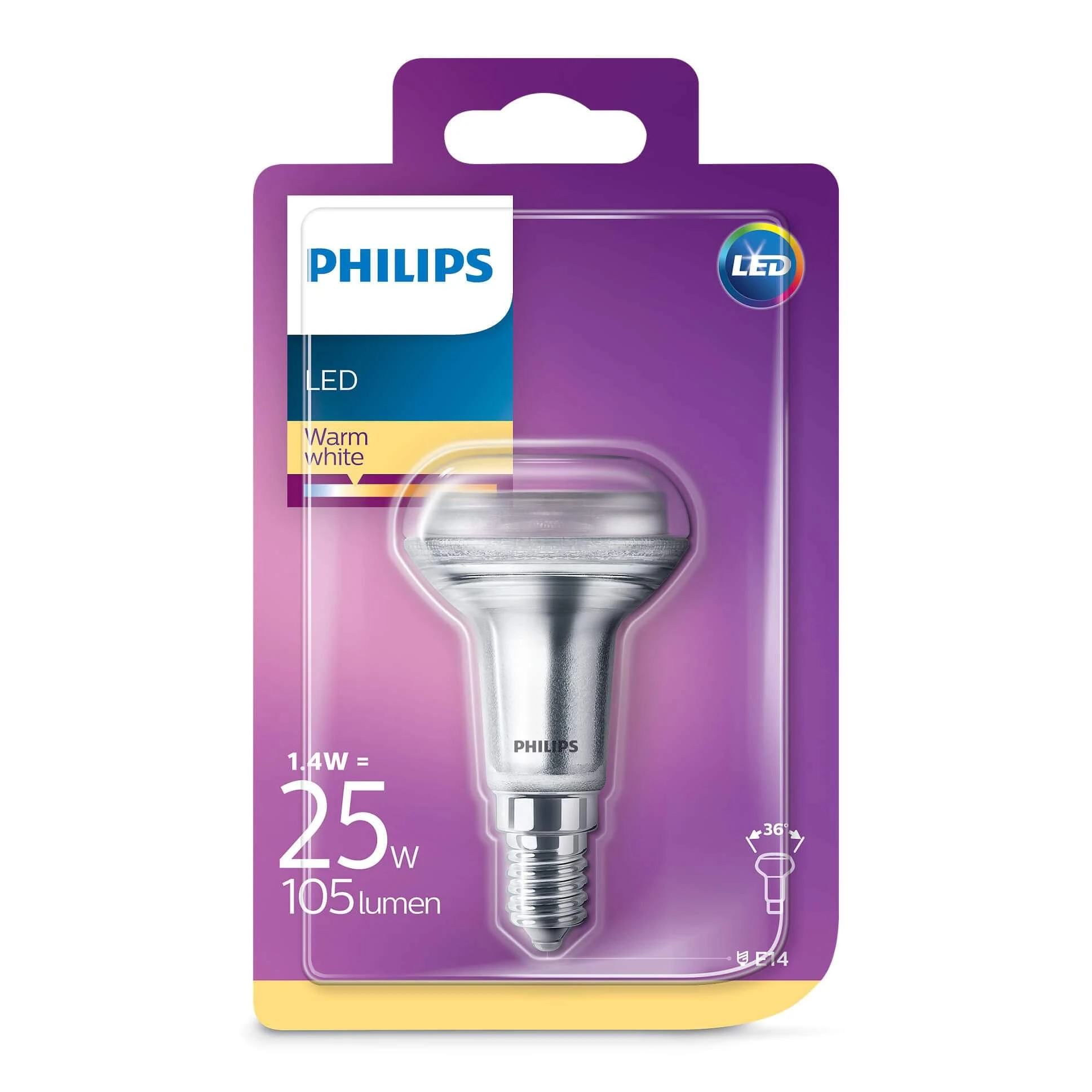 Bombilla LED 1,4W (105lm) R50 Reflector E14 - Philips 2 Bombilla LED 1,4W (105lm) R50 Reflector E14 - Philips - Imagen 2